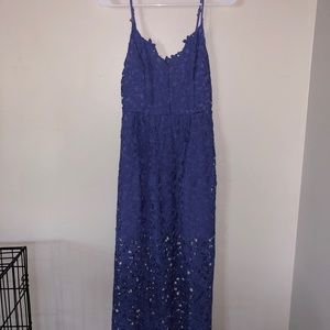 ASTR Purple Lace midi dress